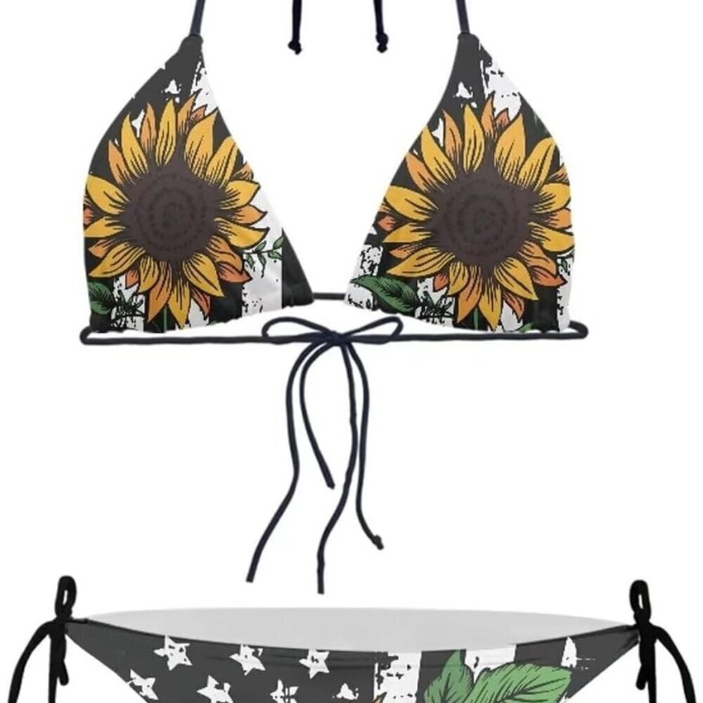 Two Piece Bikini for Women Swimwear Low Waisted Sexy Bathing Suit Push Up Triang